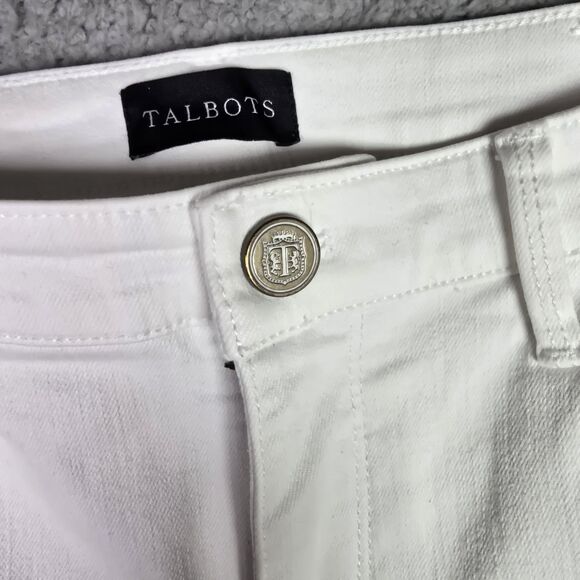 Talbots White Jeans Womens Size 4 Jegging Crop Pockets Denim Skinny - Picture 5 of 9